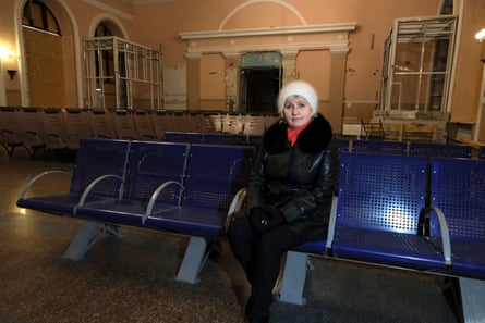 Tetyana Tkachenko sitting in a station