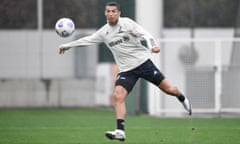 Cristiano Ronaldo in Juventus training