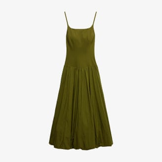 M&S square neck bubble hem midaxi skater dress.