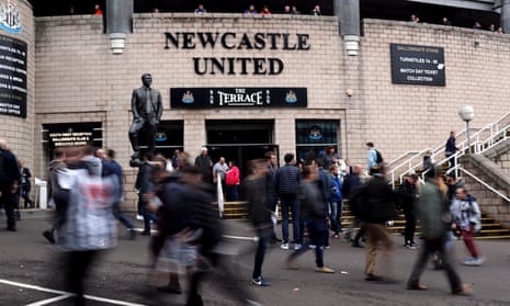 Newcastle United fans outside St James’ Park.
