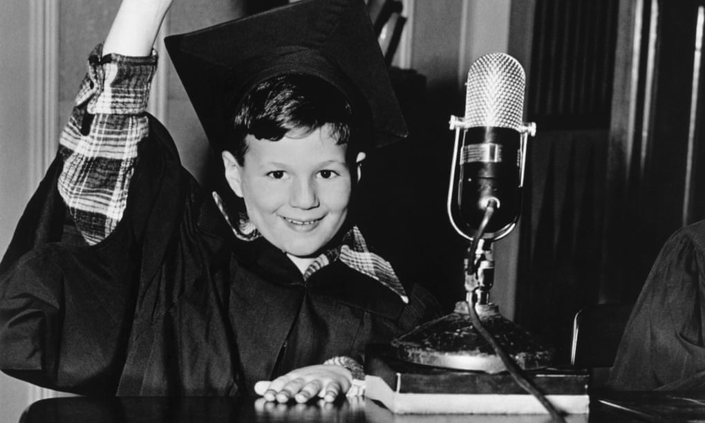 Joel Kupperman, aged six, appearing on Quiz Kids in 1942.