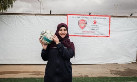 Salma, a coach on the programme, has been at the Za’atari refugee camp since 2013.