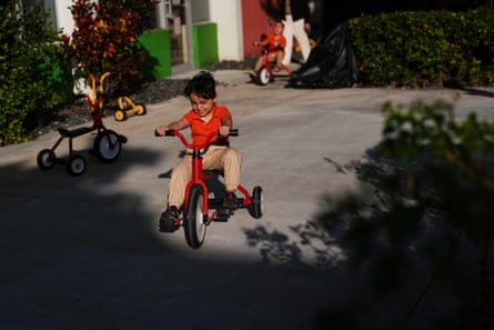a boy on a bike