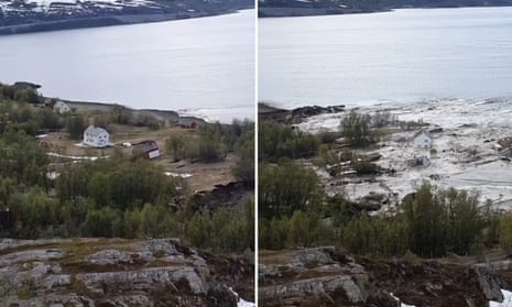 Eight houses have been swept into the sea in Norway after a powerful landslide near the town of Alta. The landslide was filmed by a local resident, Jan Egil Bakkedal – one of the houses that was lost belonged to him – who said he ran for his life when he realised what was happening.&nbsp;