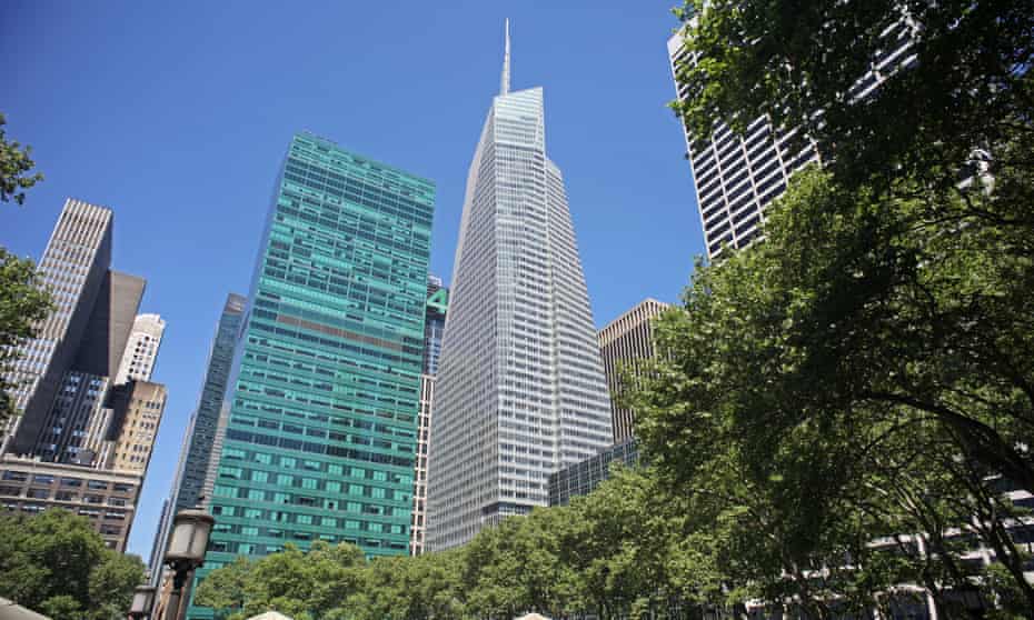 The Bank of America Tower at One Bryant Park in New York is the first commercial skyscraper in the US to achieve a platinum Leed certification. 