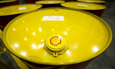Yellow oil drums with a Shell logo