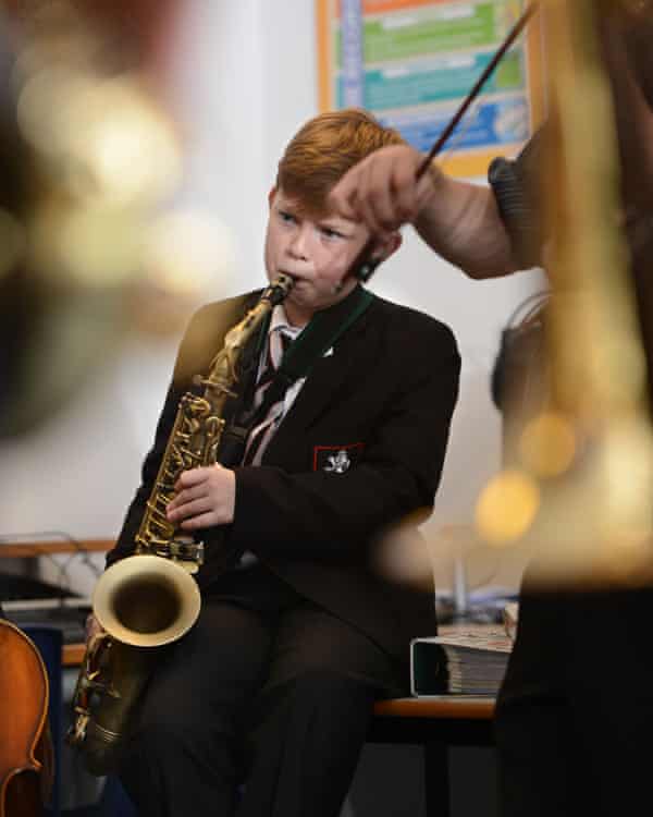 Band practice at Pates Grammar School in Cheltenham.