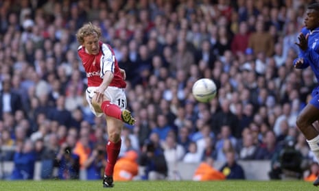Ray Parlour breaks the deadlock in the 2002 FA Cup final with the long-range goal the Arsenal midfielder later described as ‘probably the greatest moment of my life’.