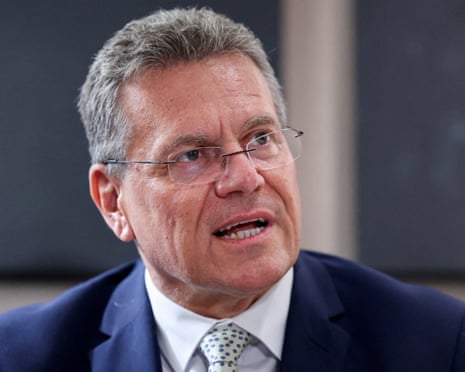 European Commissioner for Trade and Economic Security Maroš Šefčovič speaks to media members as he attend the Association of Southeast Asian Nations (ASEAN) Economic Ministers' Meeting and EU Trade Commissioner Consultation in Kuala Lumpur, Malaysia.