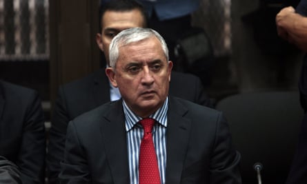 President Otto Pérez Molina attends court in Guatemala City on Thursday.