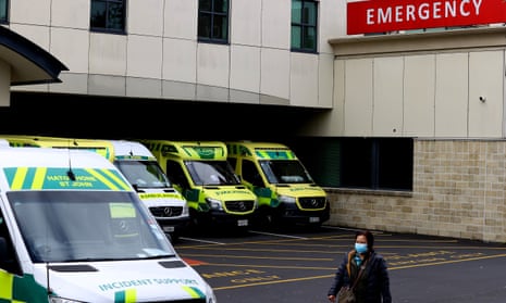 Ambulances outside Auckland’s Middlemore hospital in July