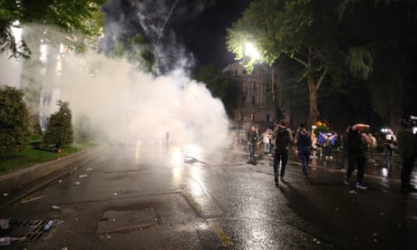Georgian police fire teargas as huge ‘foreign agents’ bill protests rock Tbilisi – Europe live