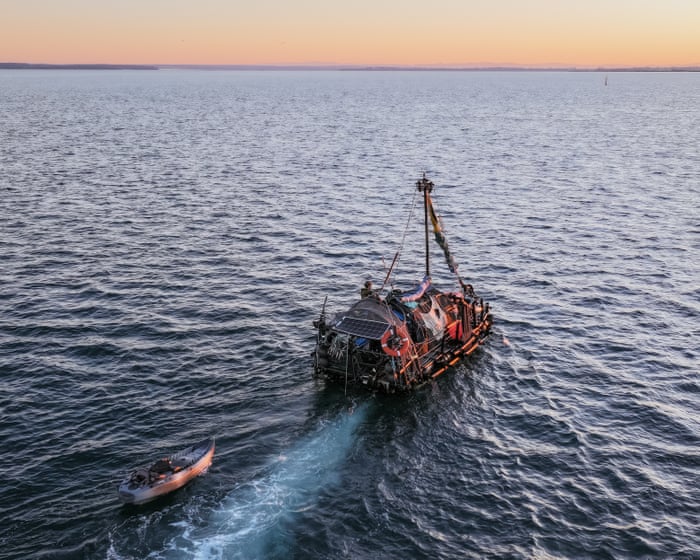 Trash to transport: crossing Bass Strait in a boat made of Tasmanian fish farm debris