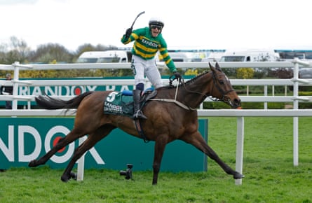 Paul Townend rides I Am Maximus to victory in the 2024 Grand National.
