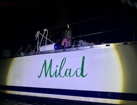 ‘Milad’ written on the side of a boat