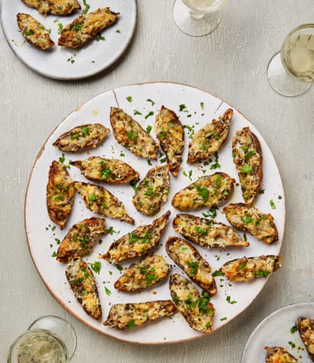 Vestes de topinambours de Ravinder Bhogal aux champignons et crème de parmesan.