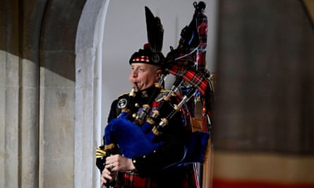 Pipe major Paul Burns, who wakes the monarch every morning with a tune.