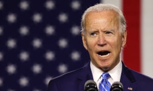 Democratic Presidential Candidate Joe Biden Speaks On His “Build Back Better” Clean Energy Economic Plan<br>WILMINGTON, DELAWARE - JULY 14: Democratic presidential candidate former Vice President Joe Biden speaks at the Chase Center July 14, 2020 in Wilmington, Delaware. Biden delivered remarks on his campaign’s ‘Build Back Better’ clean energy economic plan. (Photo by Chip Somodevilla/Getty Images)