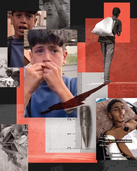 Composite image of Palestinians and a bullet