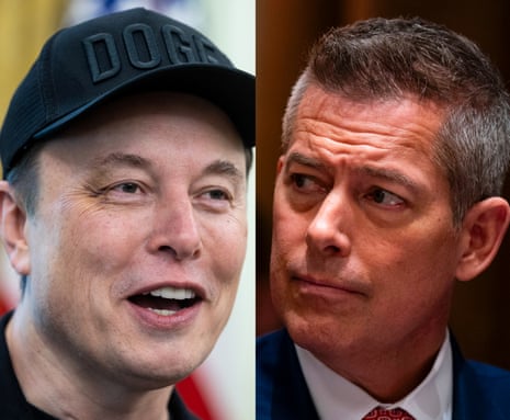 Elon Musk feuds with US transportation chief in social media posts: '2 digit IQ' | SpaceX | The Guardian