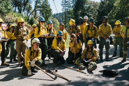 TREX participants undergo a briefing before starting a prescribed burn in Weitchpec, Calif on October 4 2019.