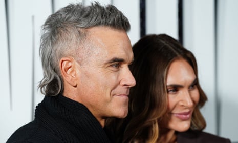 Robbie Williams and Ayda Field arrive for the Robbie Williams Netflix documentary launch in London.