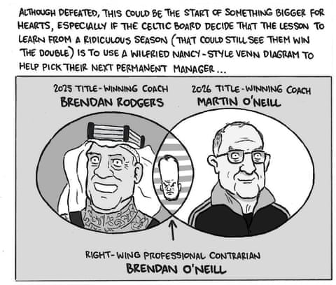 David Squires cartoon on Celtic v Hearts, panel 5