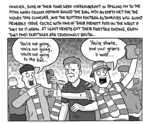 David Squires cartoon on Celtic v Hearts, panel 3