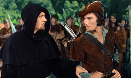 Image from the film The Adventures of Robin Hood, 1938, showing Errol Flynn as Robin Hood