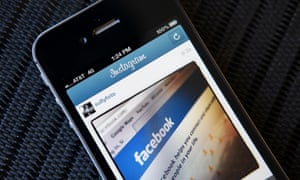 Smartphone with Facebook page