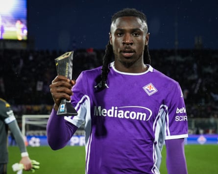 Moise Kean with his player of the match award