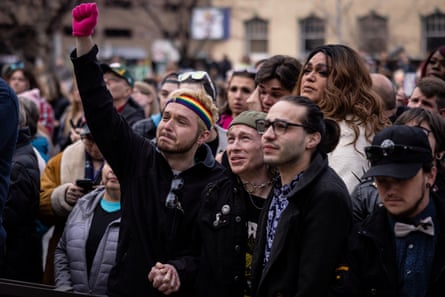 Mourners outside of the Colorado Springs city hall on 23 November 2022.