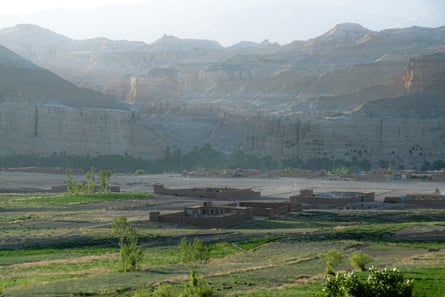 Shadows on the landscape of Bamiyan cast from mountains above
