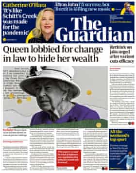 Guardian front page, Monday 8 February 2021