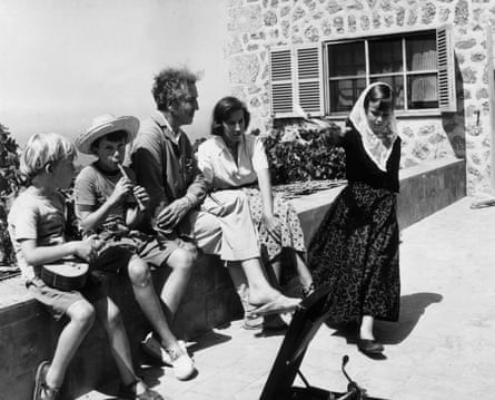Robert Graves with his second wife Beryl and children outside their home in Deià.