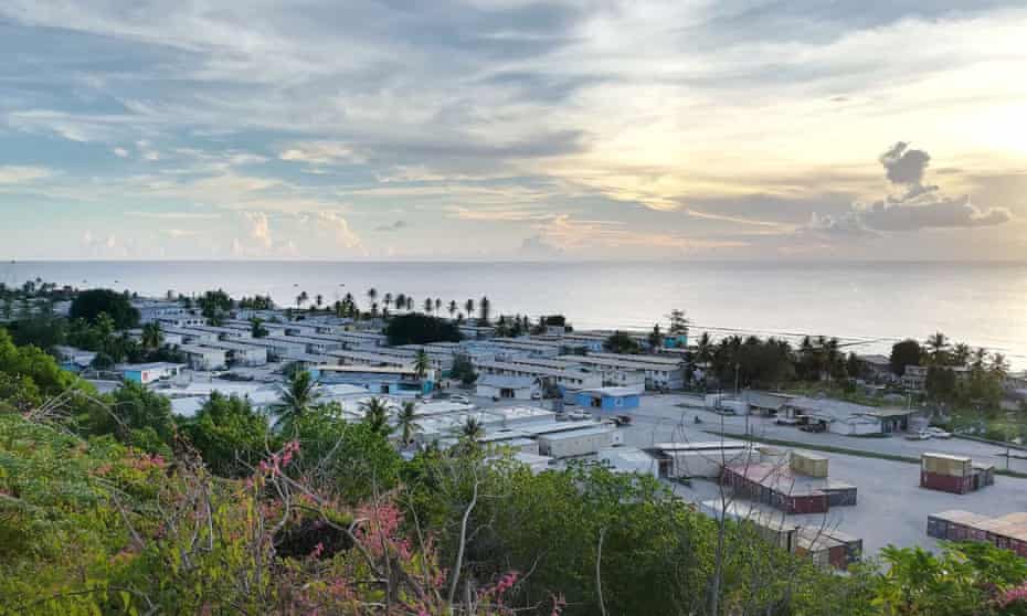 View of the settlements and hospital on the island of Nauru.