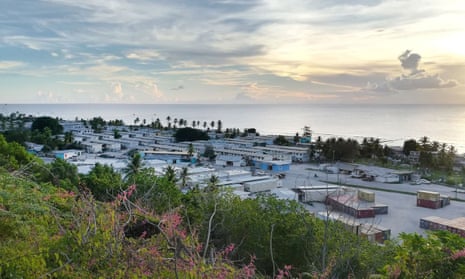 The settlements and hospital on the island of Nauru. 