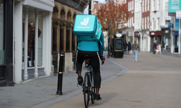 A deliveroo cycle courier