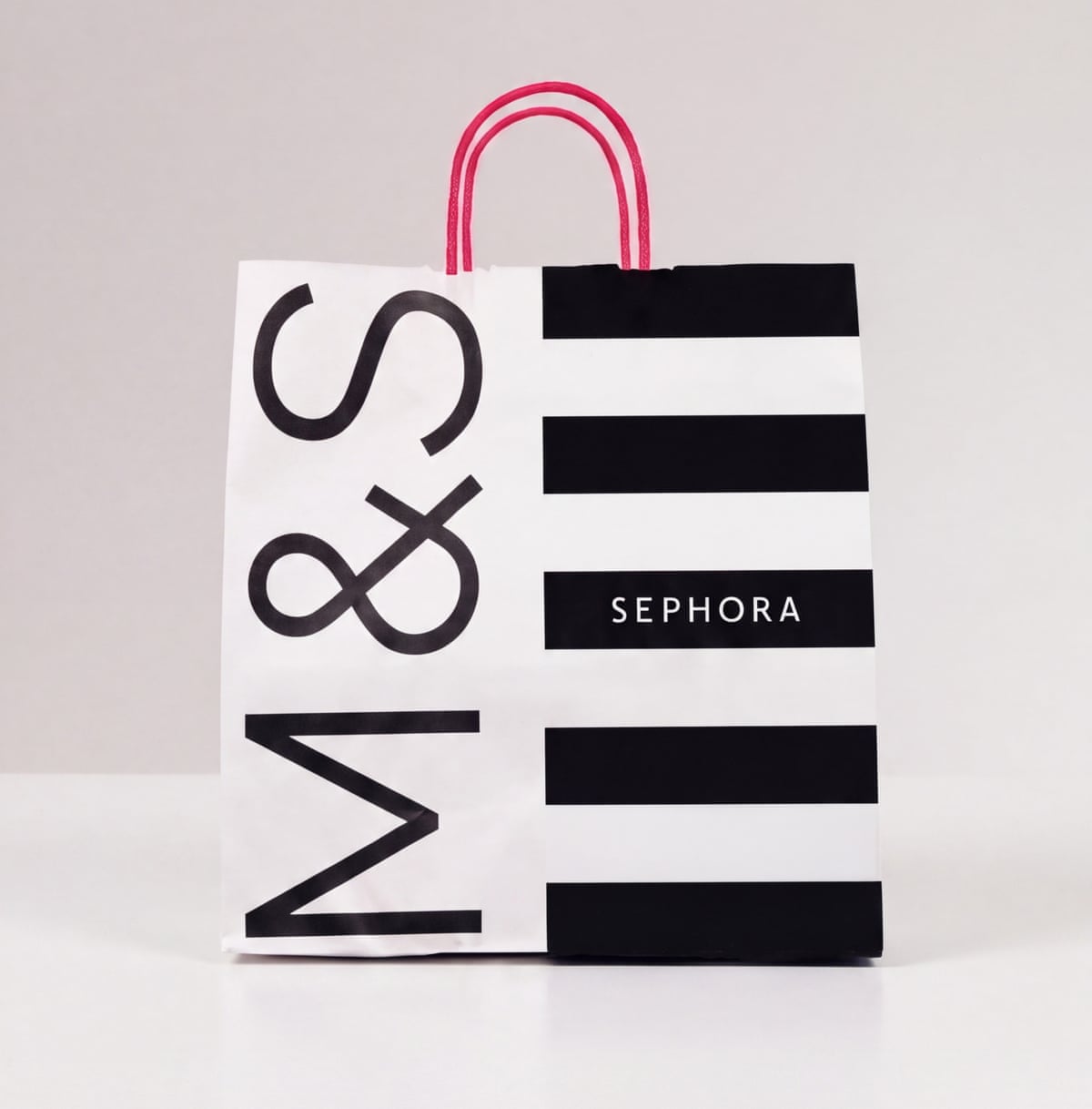 A jointly branded Marks & Spencer and Sephora shopping bag