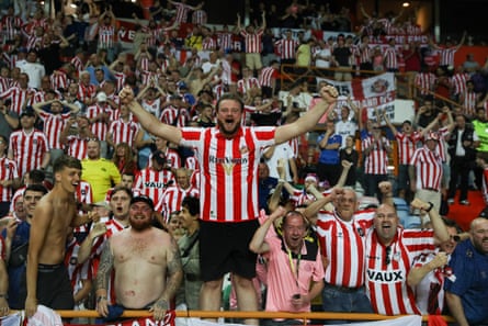 Sunderland fans celebrate a goal against Torreense