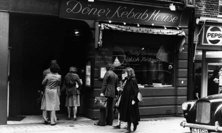 Turkish delight: fans line up outside the Doner Kebab House in Wardour Street, Soho, London in 1977.