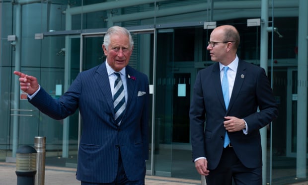 Jeremy Fleming with Prince Charles at GCHQ