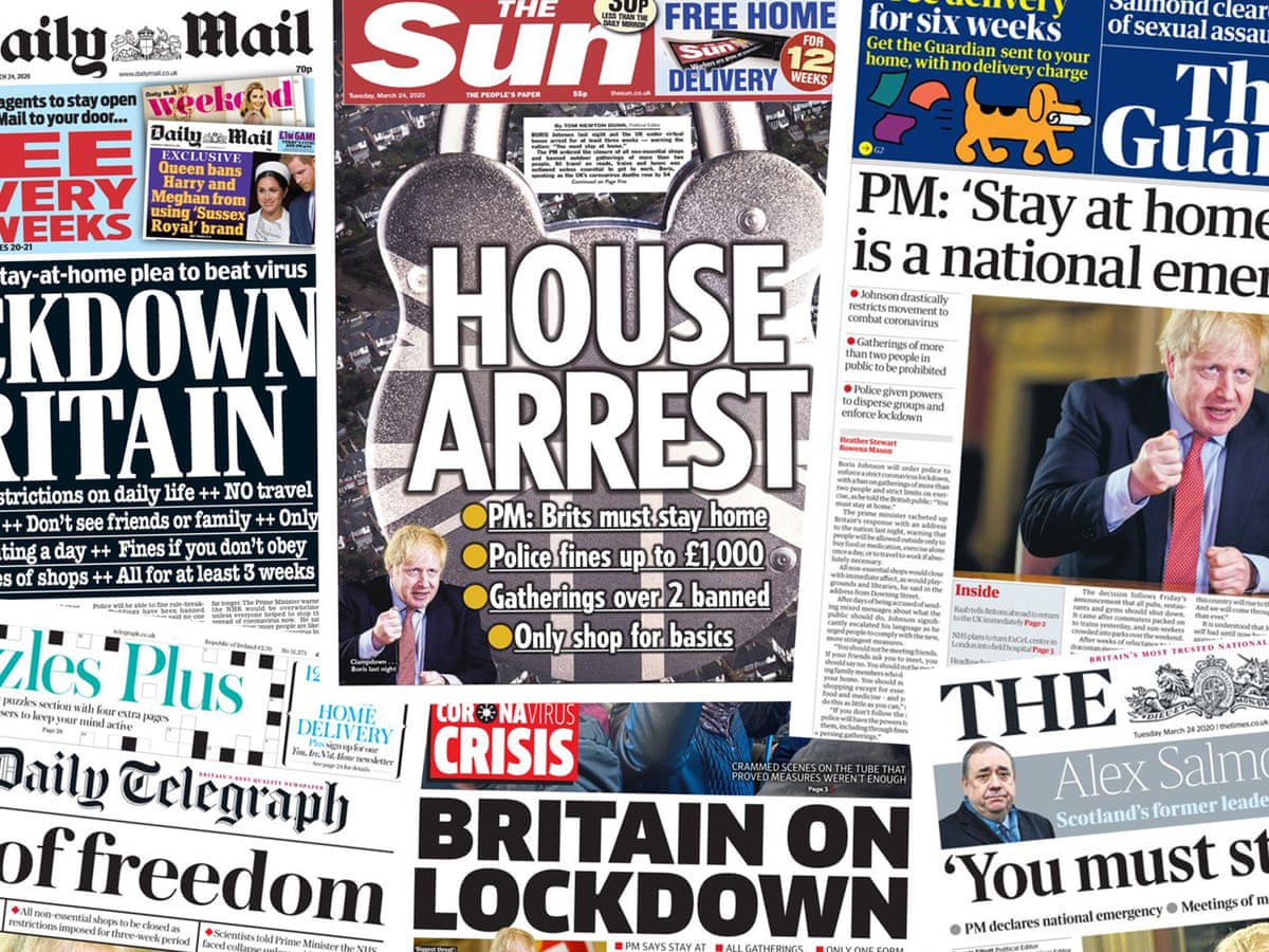 A National Emergency What The Papers Say About The Uk S Coronavirus Lockdown Coronavirus The Guardian A National Emergency What The Papers Say About The Uk S Coronavirus Lockdown Coronavirus The Guardian