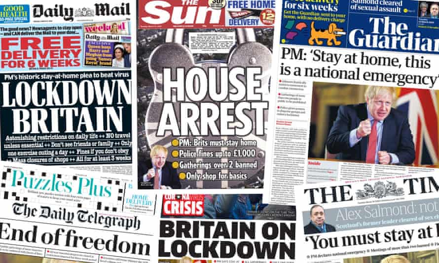 A National Emergency What The Papers Say About The Uk S Coronavirus Lockdown Coronavirus The Guardian A National Emergency What The Papers Say About The Uk S Coronavirus Lockdown Coronavirus The Guardian