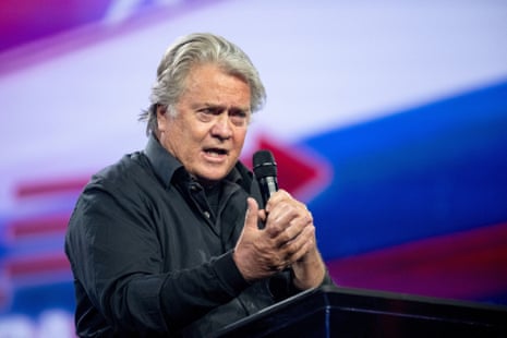 Steve Bannon speaks at a Turning Point USA event in Phoenix, Arizona, on 17 December 2023.