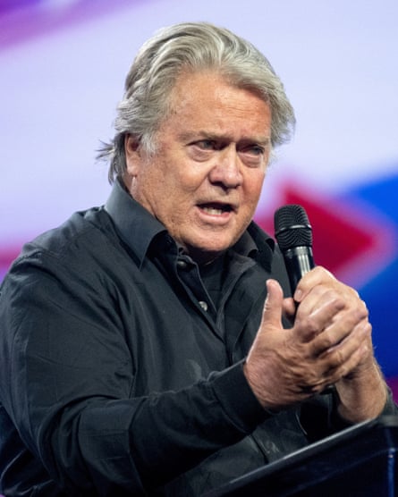 Steve Bannon speaks at a Turning Point USA conference