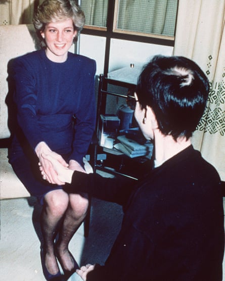 Princess Diana shakes hands with an Aids patient in 1987