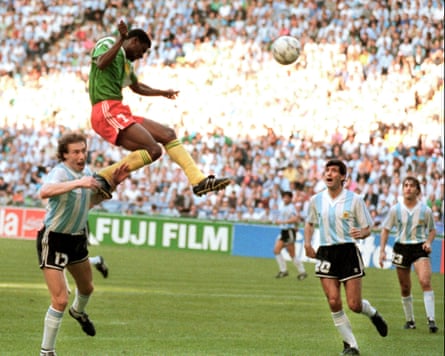 Francois Omam-Biyick leaps to score