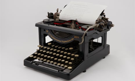 A typewriter inspired Michael Gustafson to write.