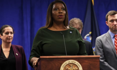 New York Attorney General James Announces Civil Fraud Lawsuit Against Trump And His Children<br>NEW YORK, NEW YORK - SEPTEMBER 21: NY Attorney General Letitia James speaks during a press conference at the office of the Attorney General on September 21, 2022 in New York, New York. NY AG James announced today that her office is suing former President Donald J. Trump and his children Donald Trump Jr., Ivanka Trump, and Eric Trump accusing the family of fraudulent statements of financial conditions to obtain millions in economic benefits. The lawsuit seeks to remove Trump and his children from their roles at their organizations and bans them from future leadership roles in the state of NY and repay $250 million that was illegally obtained.   (Photo by Michael M. Santiago/Getty Images)